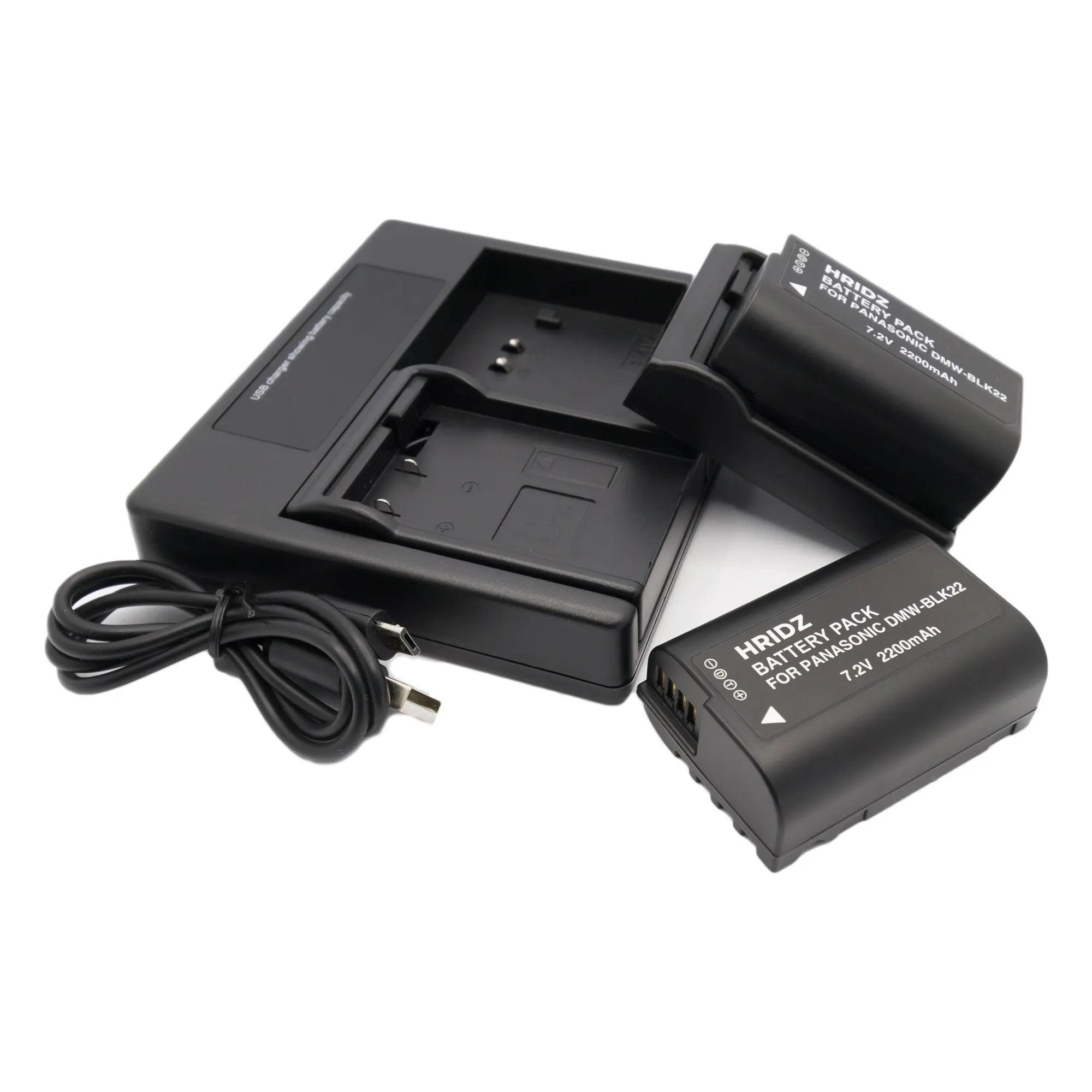 Hridz BLK22 Batteries & Charger for Panasonic Lumix G9 S5 GH6 GH5 GH5s