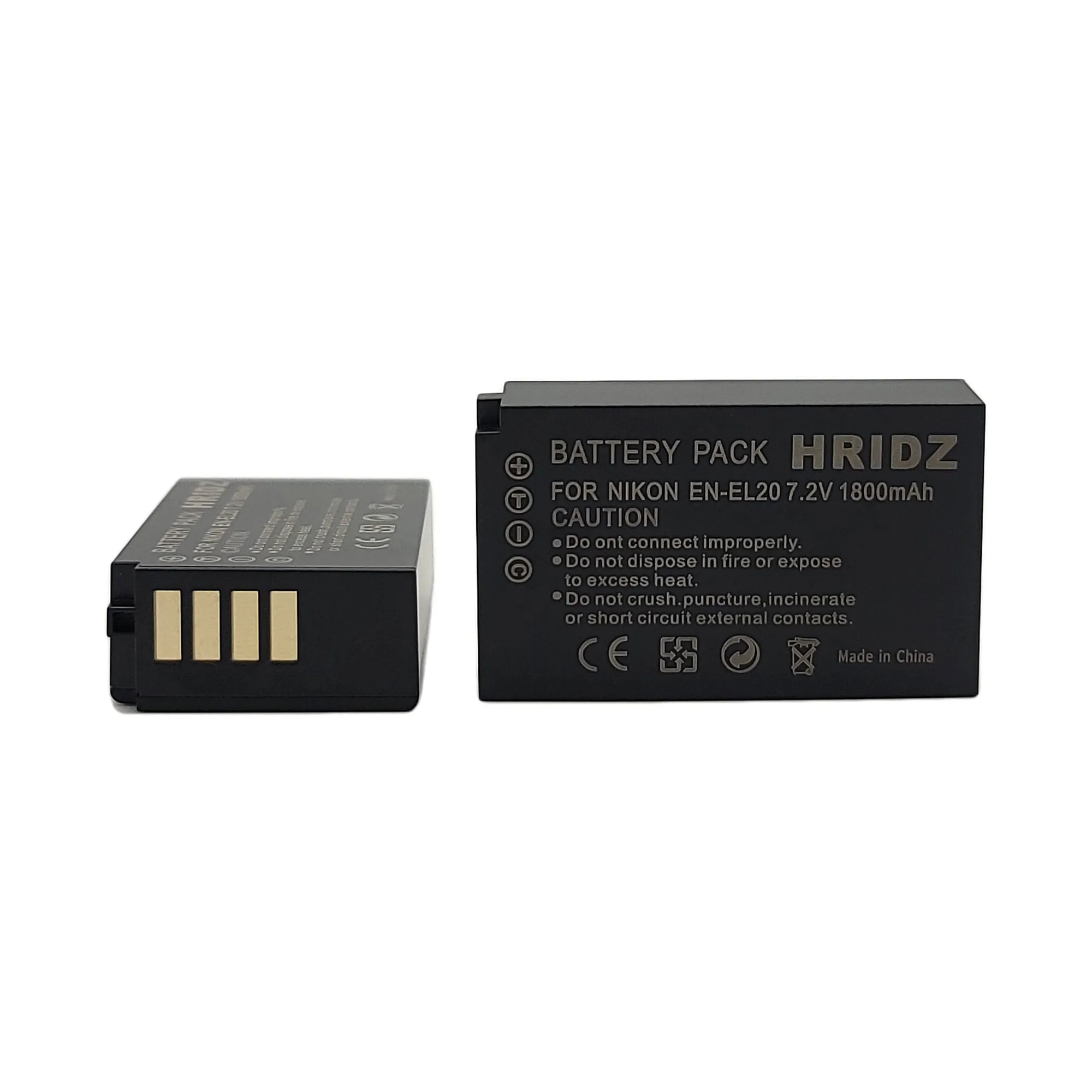 Hridz EN-EL20 Batteries & Dual USB Charger Combo for Nikon EN-EL20 EN-EL22 EL20A