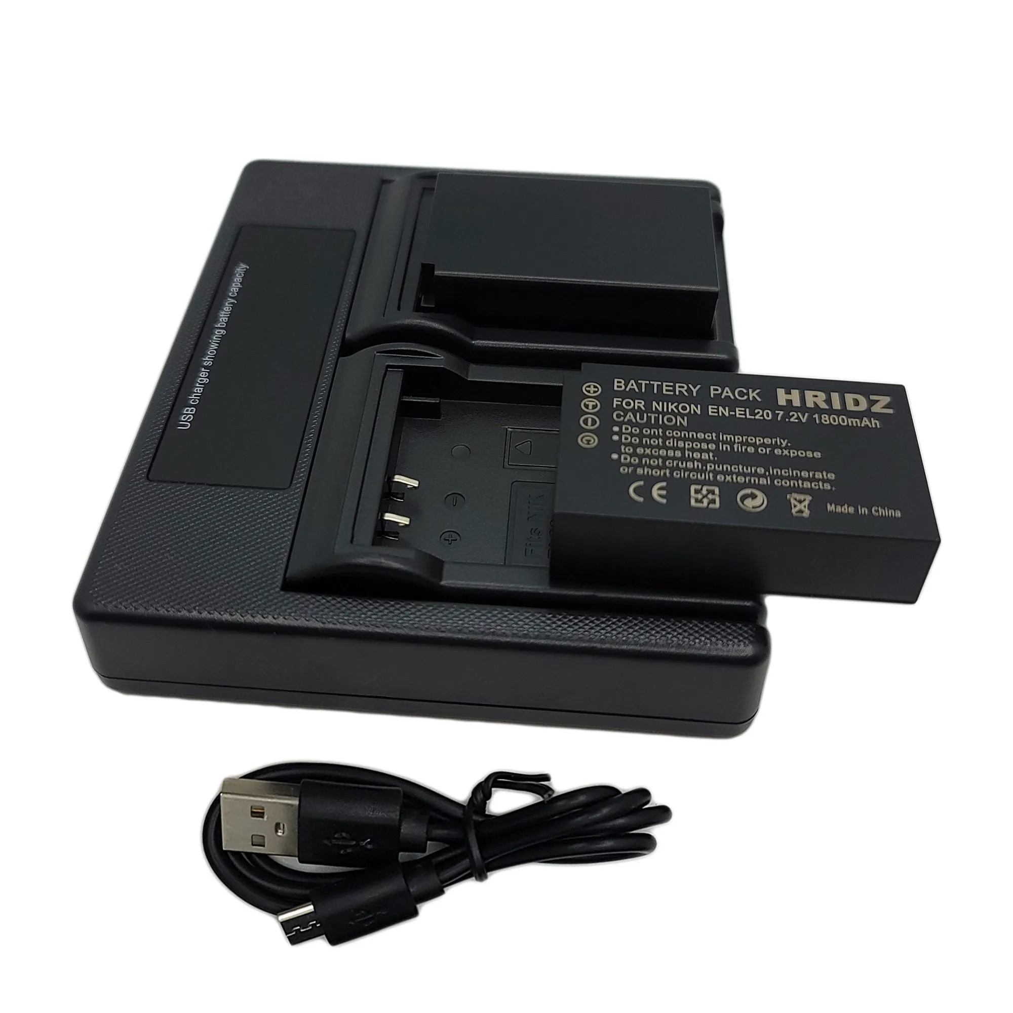 Hridz EN-EL20 Batteries & Dual USB Charger Combo for Nikon EN-EL20 EN-EL22 EL20A