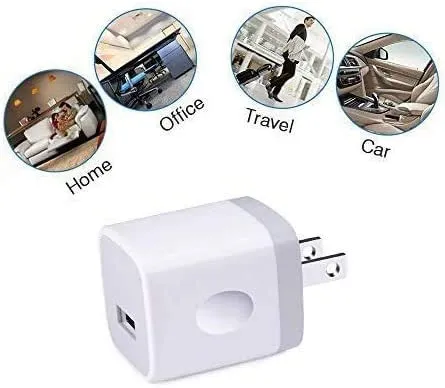 iPhone Wall Charger Adapter USB Charging, 5Pack Single Port USB Wall Plug