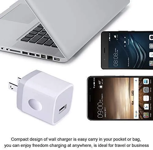 iPhone Wall Charger Adapter USB Charging, 5Pack Single Port USB Wall Plug