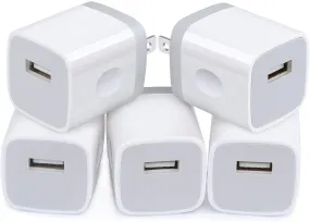 iPhone Wall Charger Adapter USB Charging, 5Pack Single Port USB Wall Plug