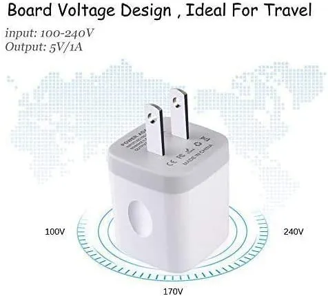 iPhone Wall Charger Adapter USB Charging, 5Pack Single Port USB Wall Plug