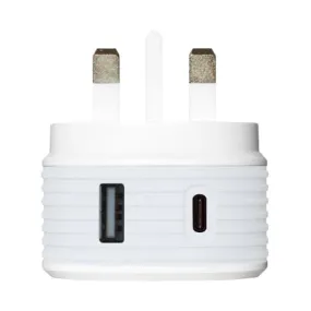 Juice 20W Dual Port Fast Charger Plug – White