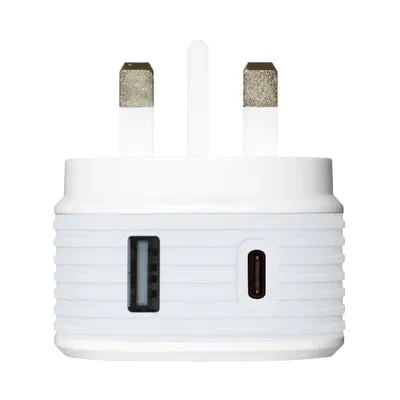 Juice 20W Dual Port Fast Charger Plug – White