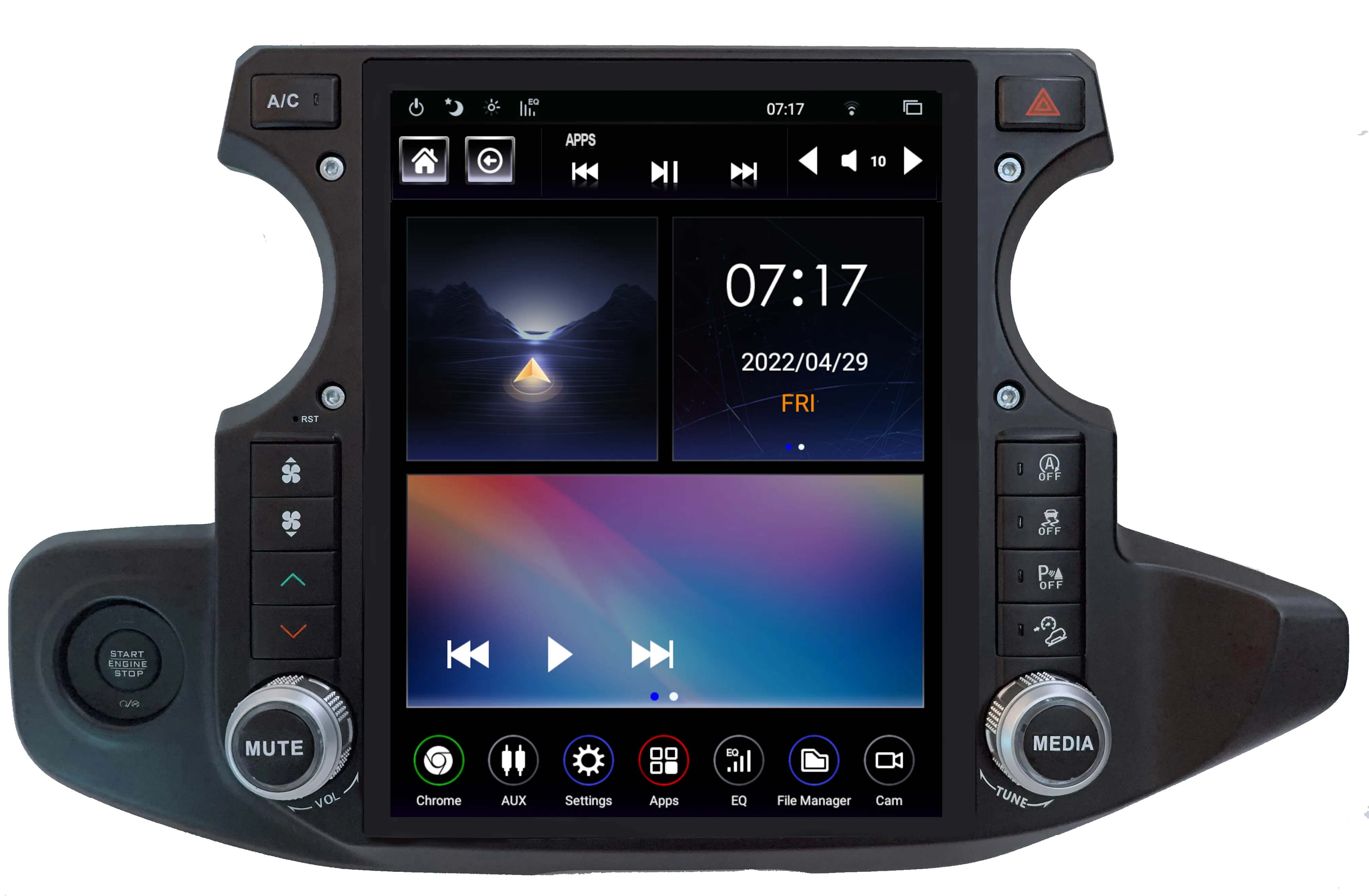 Linkswell Radio Jeep Wrangler JL / Gladiator JT (18-23) T-Style 12.1" Android 9 Gen 5 - TS-JPJL12-1RR-5B