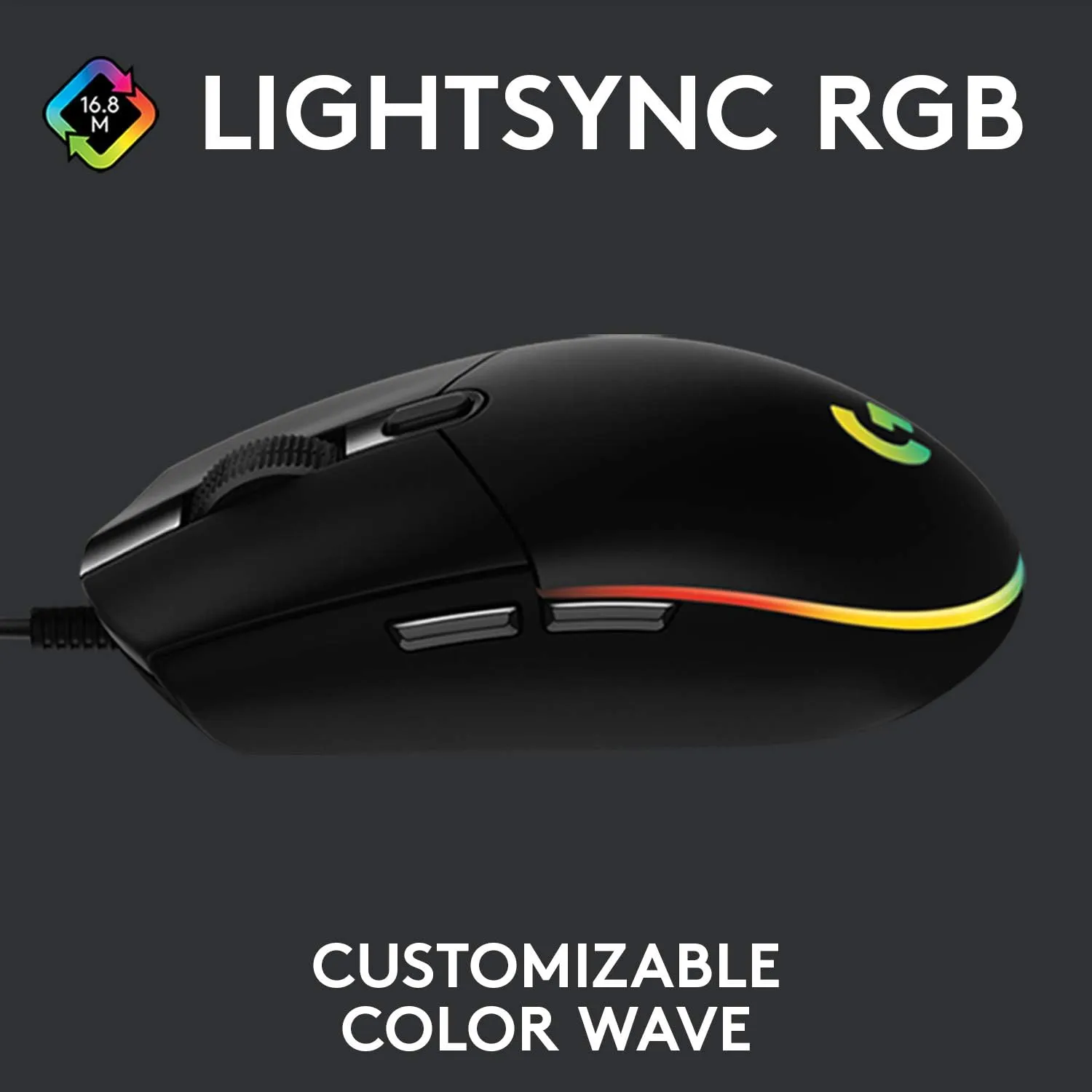 Logitech G203 Lightsync Gaming Mouse 6 鍵遊戲滑鼠 - Black 黑色 910-005790 原裝行貨