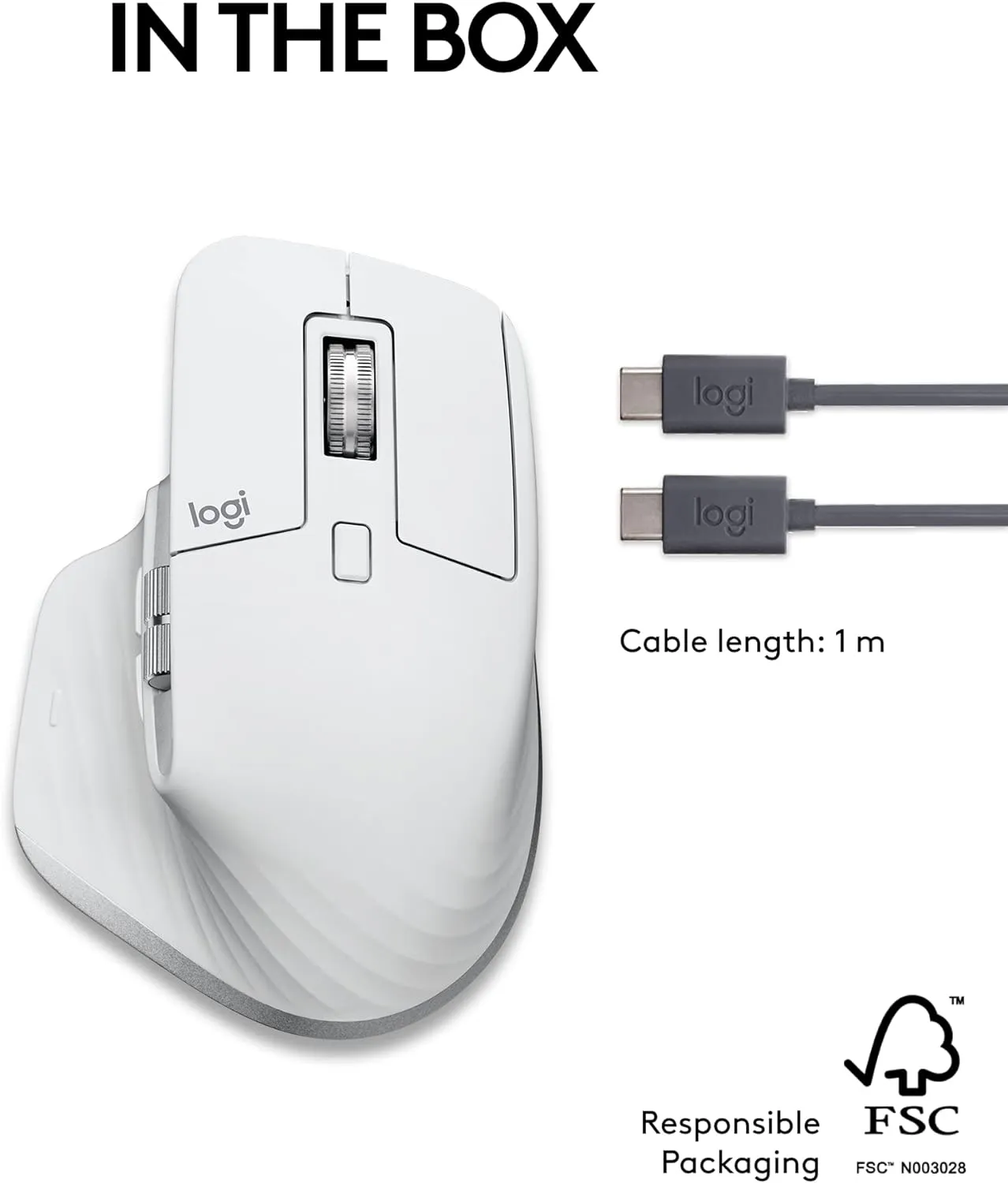 Logitech MX MASTER 3S for Mac Wireless Mouse 高階無線靜音滑鼠 - Pearl White 珍珠白色 910-006574 原裝行貨