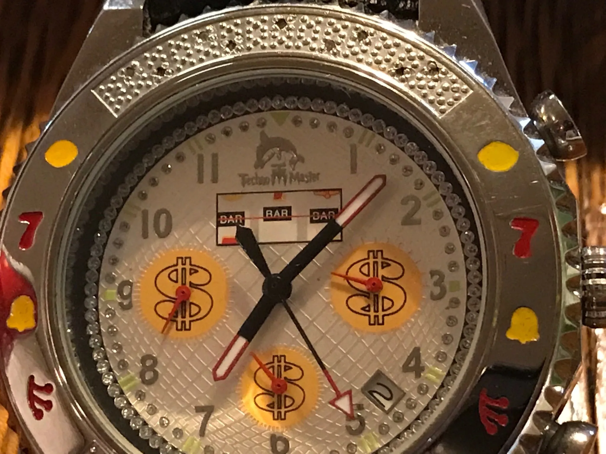 <€€ New Mens TECHNO MASTER Watch Las Vegas Gambler's Collectible Limited Edition Watch NIB