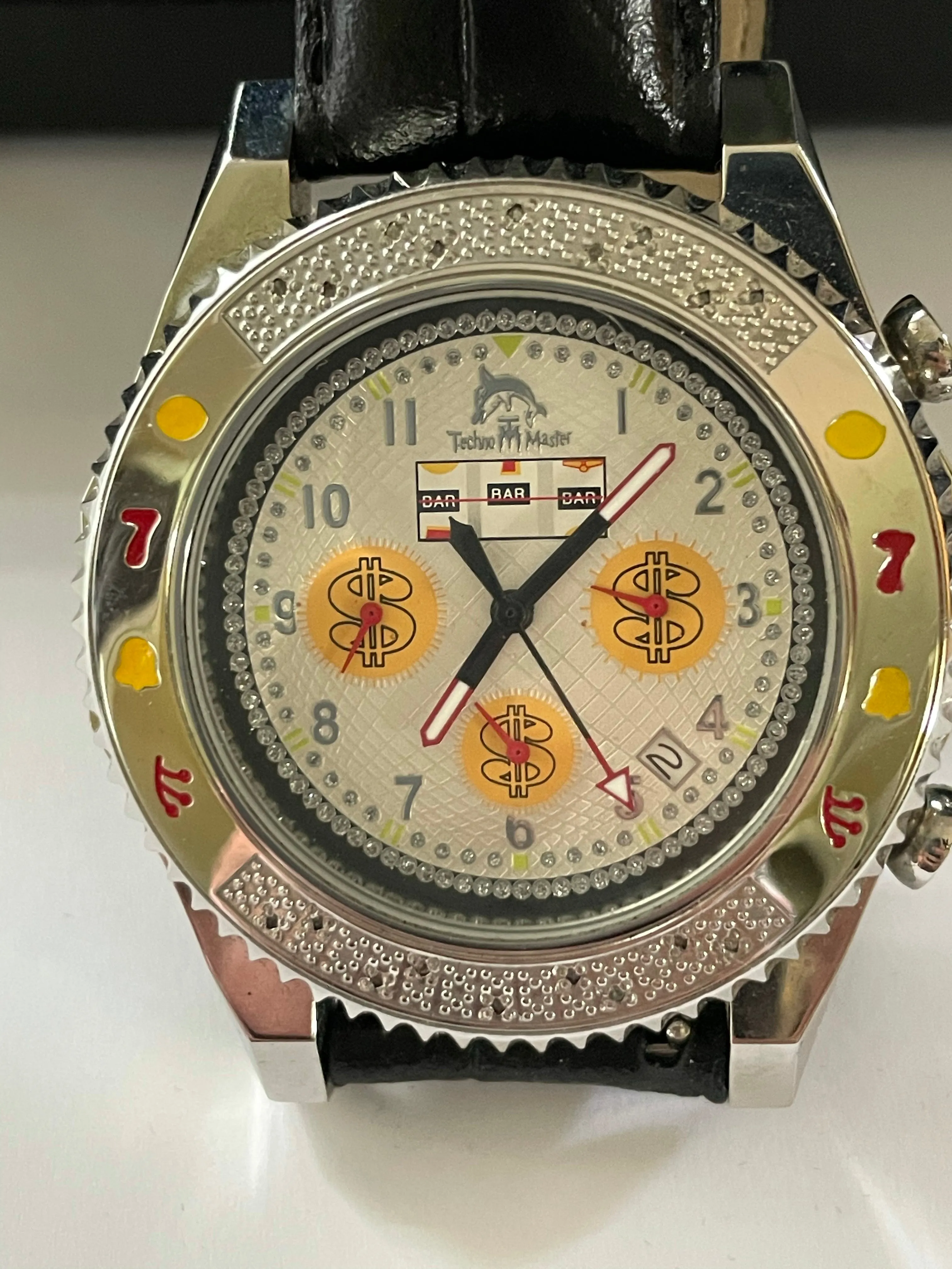 <€€ New Mens TECHNO MASTER Watch Las Vegas Gambler's Collectible Limited Edition Watch NIB