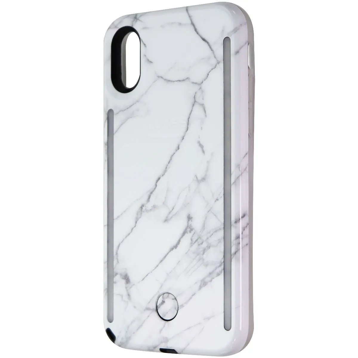 LuMee Duo Selfie LED Case for iPhone Xs / iPhone X - White Marble