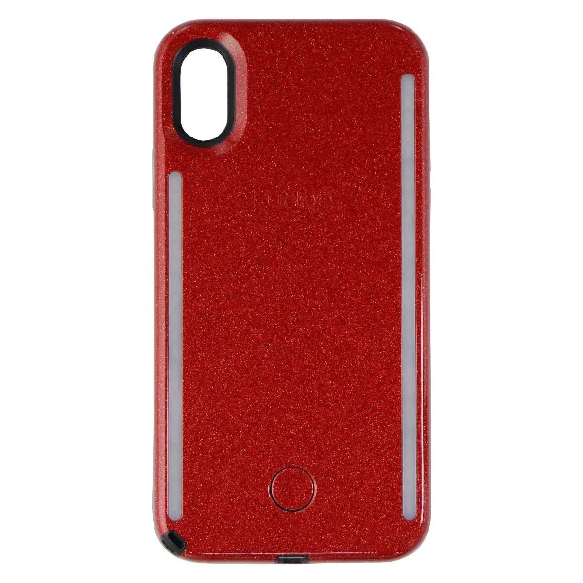 LuMee Duo Series LED Selfie Case for iPhone Xs & iPhone X - Red Glitter