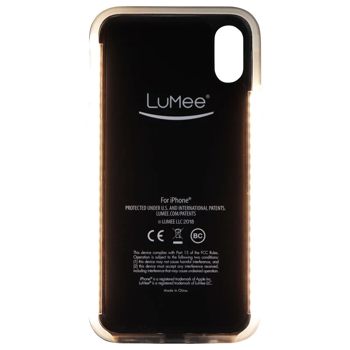 LuMee Duo Series LED Selfie Case for iPhone Xs & iPhone X - Red Glitter