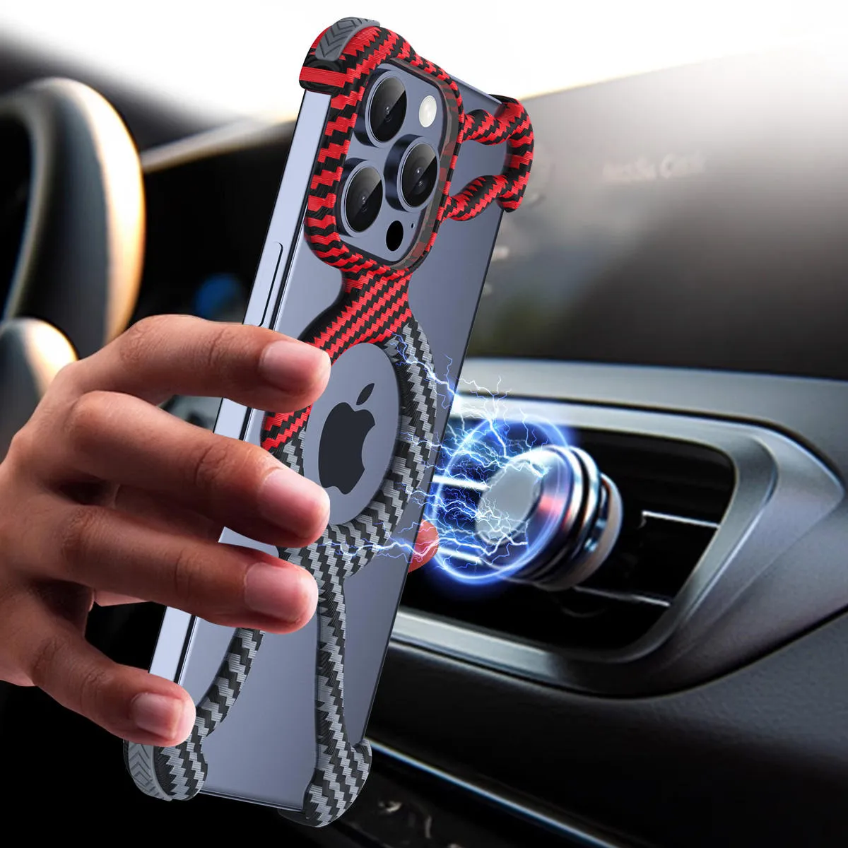 Luxury Carbon Fiber Magnetic Hollow Cooling Phone Case For iPhone