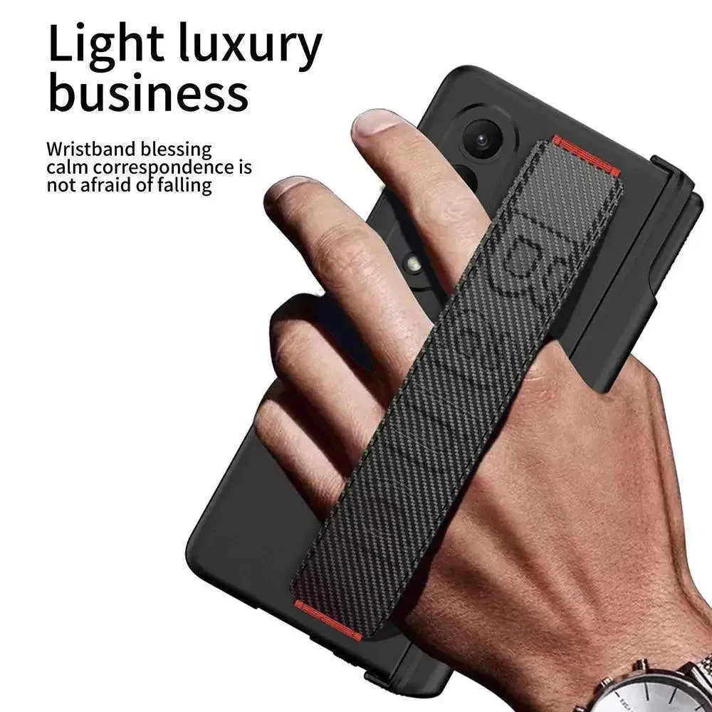 Magnetic Hinge Wrist Strap Case For Samsung Z Fold