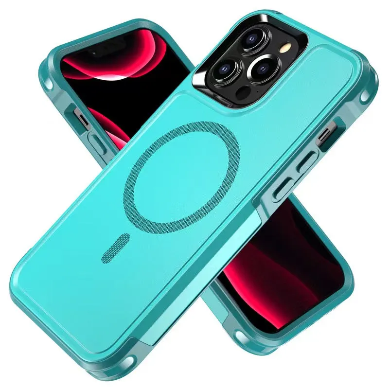 MagSafe Case For Apple iPhone 15 Pro Shockproof Heavy Duty Rugged Magnetic Cover - Turquoise