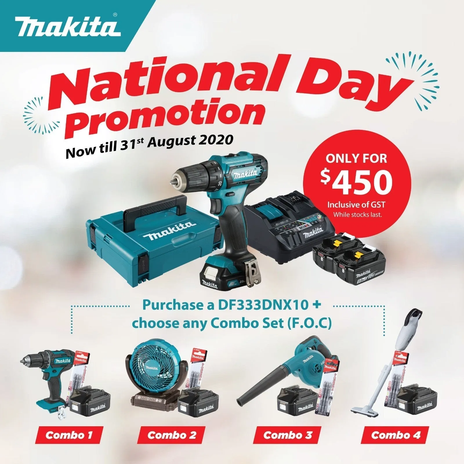 Makita 12V Max Cordless Driver Drill   18V 5.0AH Batteries Combo Kit | Model : M-DF333DNX10