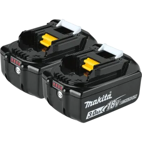 Makita BL1830B-2 18V LXT Lithium‑Ion 3.0Ah Battery 2 Pack