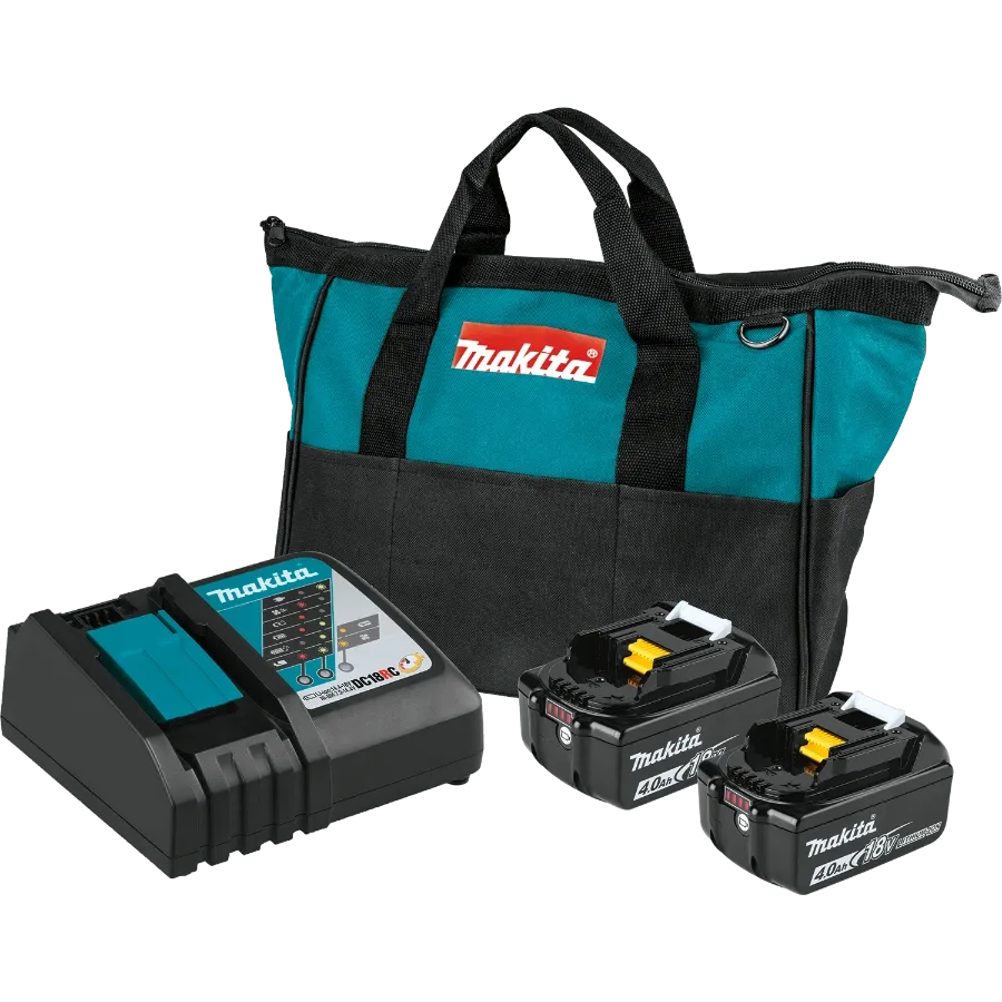 Makita BL1840BDC2 18V LXT® Lithium‑Ion Battery and Rapid Optimum Charger Starter Pack (4.0Ah)