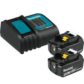 Makita BL1840BSC2 18V LXT Lithium-Ion Battery and Charger Starter Pack, 2ea BL1840B, DC18SD (4.0Ah)