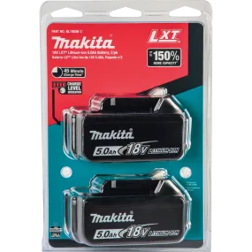 Makita BL1850B-2 18V LXT® Lithium‑Ion 5.0Ah Battery, 2/pk