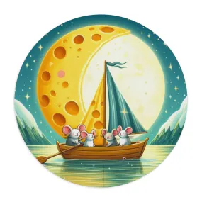 Mice and the Moon Made of Cheese - Mouse Pad