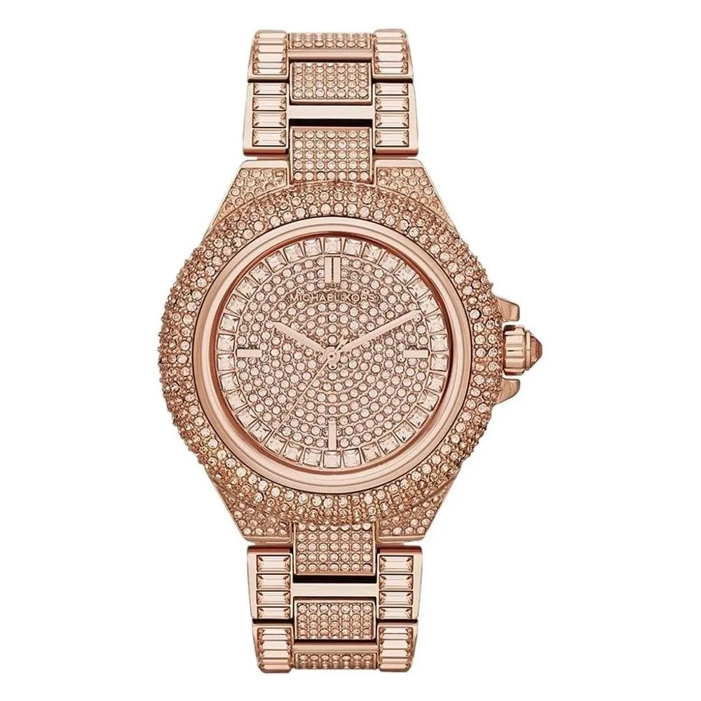 Michael Kors Ladies Watch Camille Glitz 43mm Rose Gold MK5862