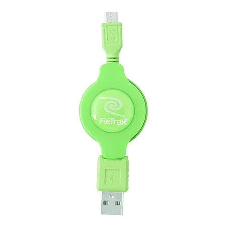 Micro USB Charger Cable | Retractable Micro USB Cord | Green