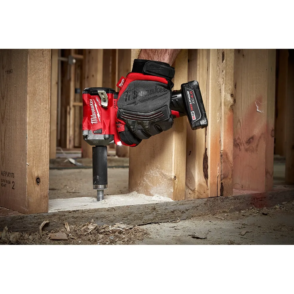 Milwaukee 2554-22 M12 FUEL 12V Lithium-Ion Brushless Cordless 3/8" Stubby Impact Wrench Kit, 4.0 Ah