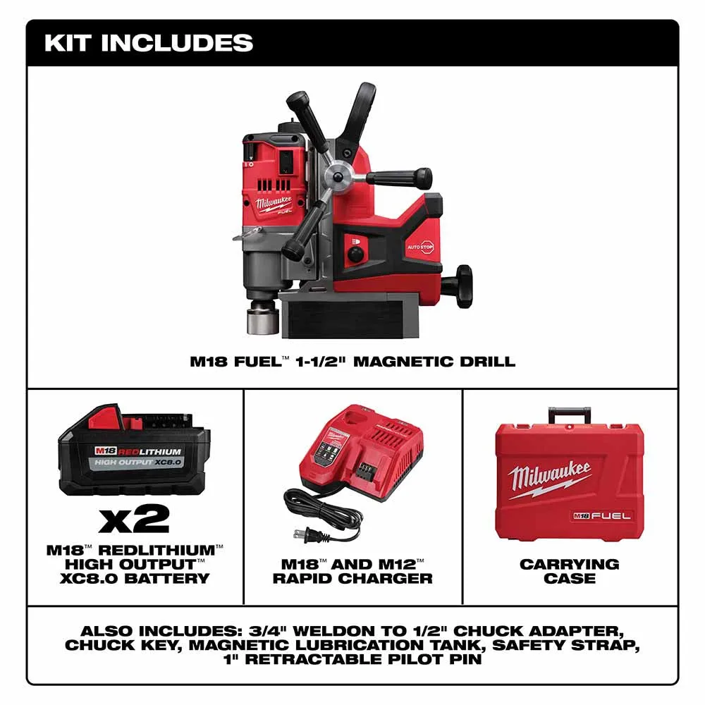 Milwaukee 2787-22HD M18 FUEL™ 1-1/2" Magnetic Drill Kit