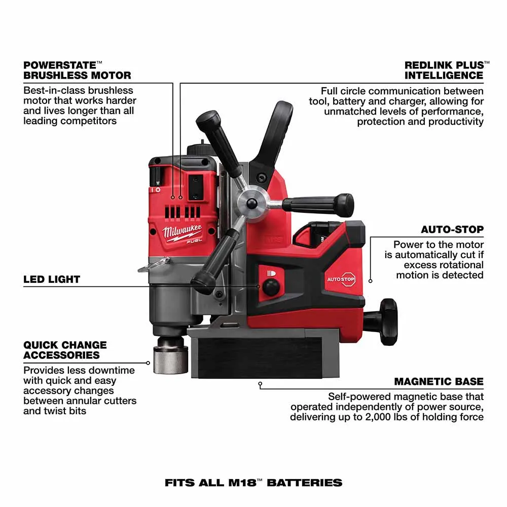 Milwaukee 2787-22HD M18 FUEL™ 1-1/2" Magnetic Drill Kit