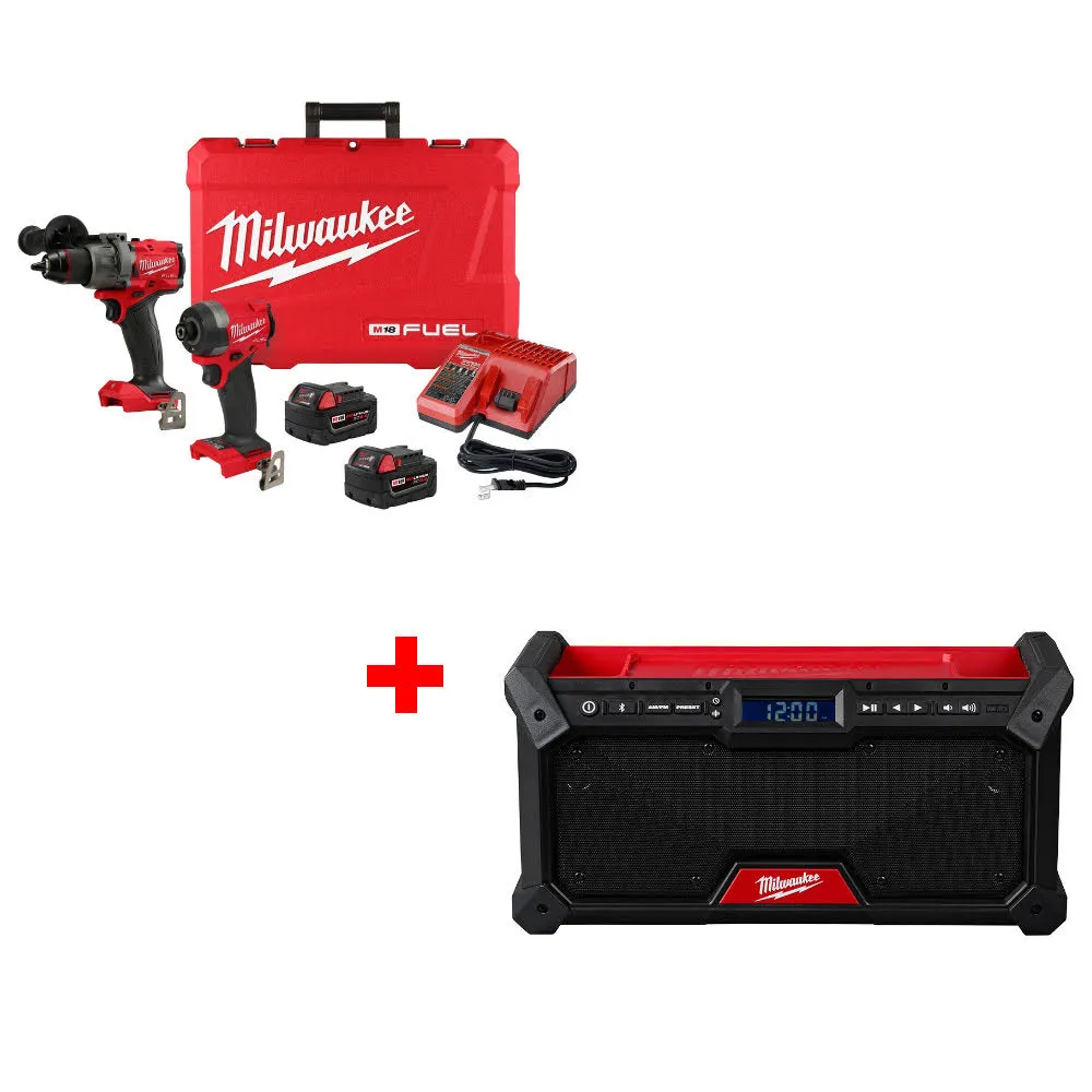 Milwaukee 3697-22 M18 FUEL 2-Tool Combo Kit W/ FREE 2952-20 M18 Jobsite Radio