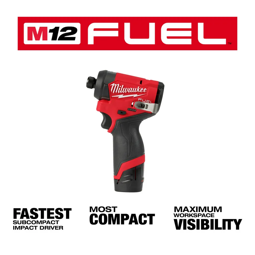 Milwaukee M12 Fuel 1/4" Hex Impact Driver Kit