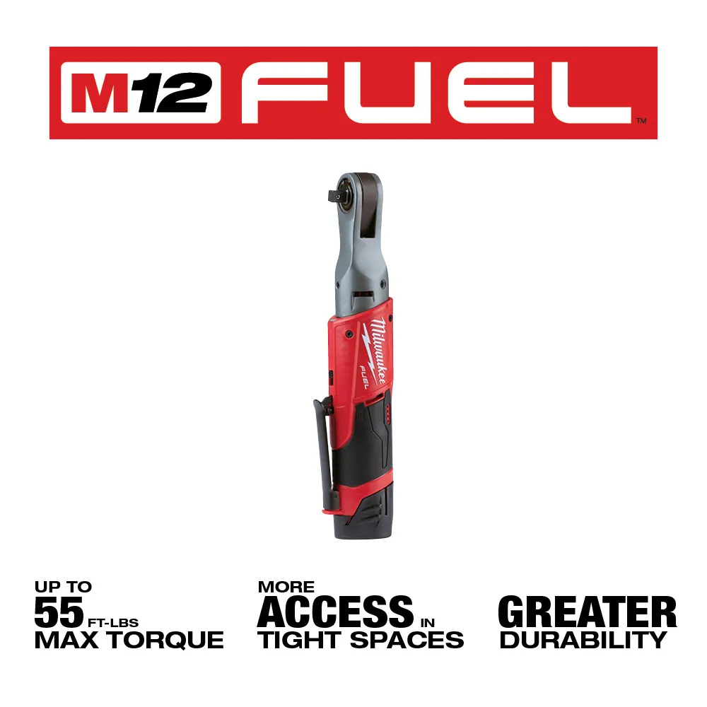 Milwaukee M12 Fuel 3/8" Ratchet 2 Battery Kit