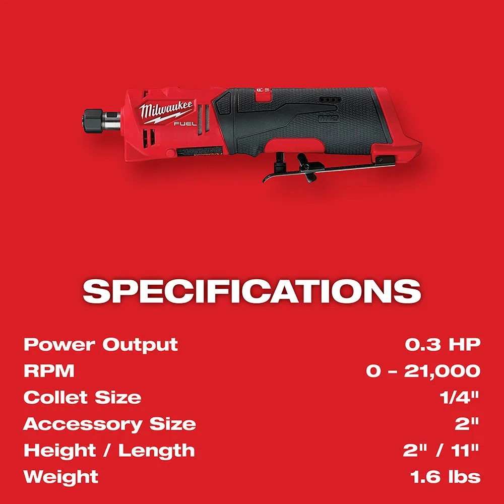 Milwaukee M12 Fuel Straight Die Grinder