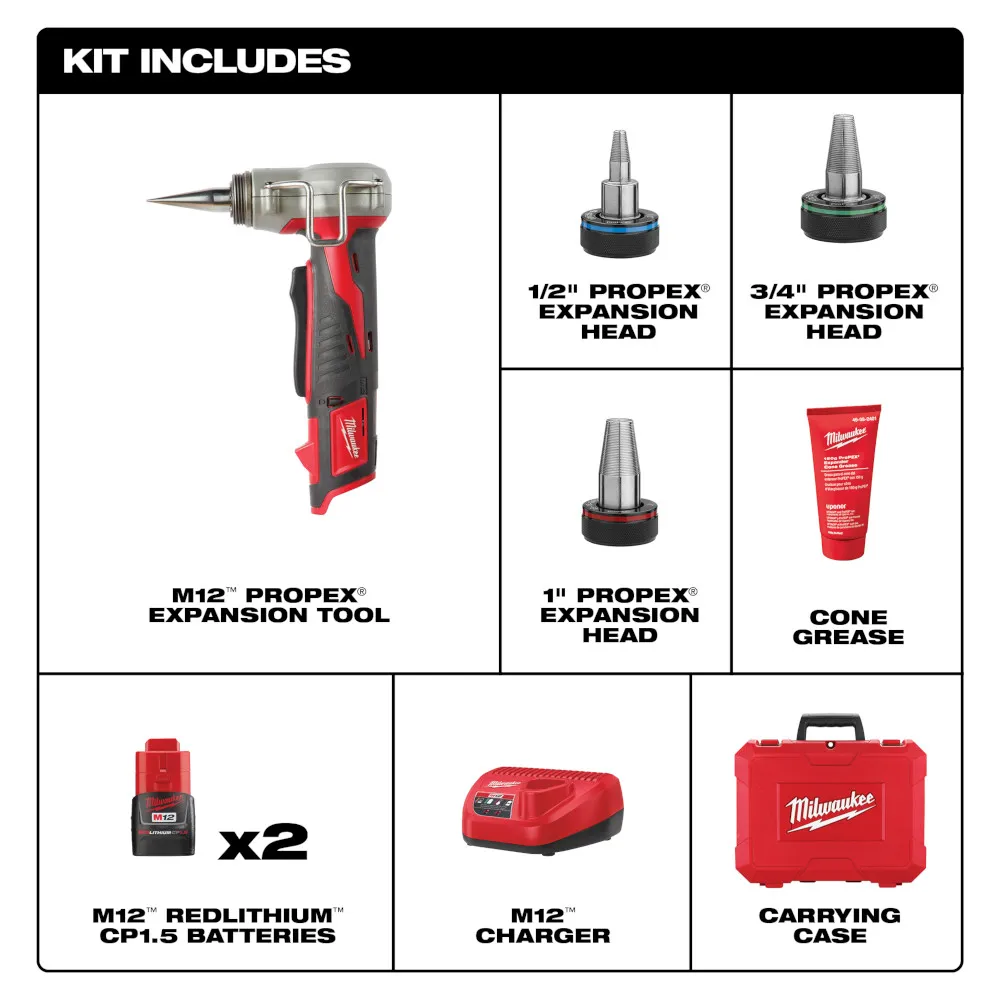 Milwaukee M12 Propex‚® Expansion Tool Kit