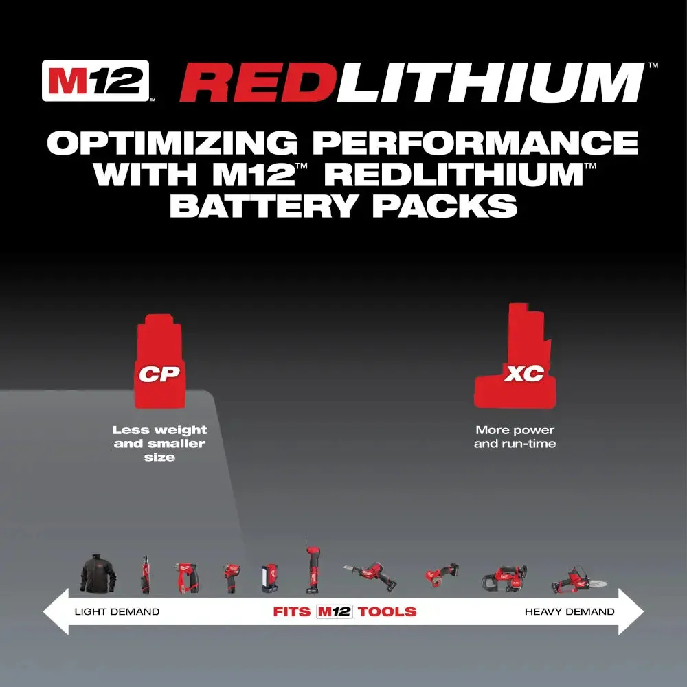 Milwaukee M12 REDLITHIUM 12-Volt Lithium-Ion Compact Battery Pack, 1.5Ah