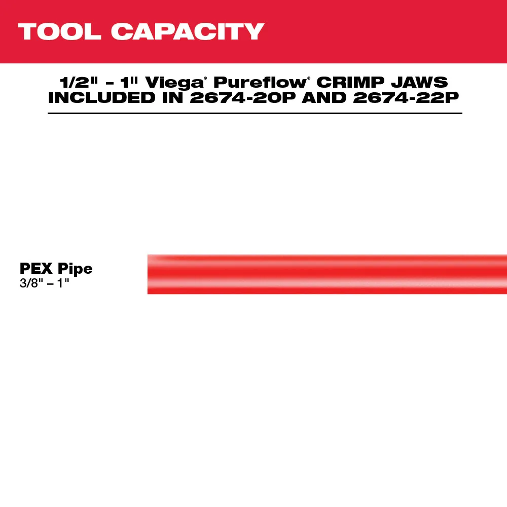 Milwaukee M18 1" Short Throw Press Tool Kit with Viega Pureflow Jaws