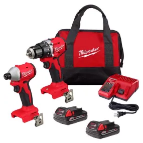 Milwaukee M18 Compact Cordless Brushless 2 Tool Combo Kit