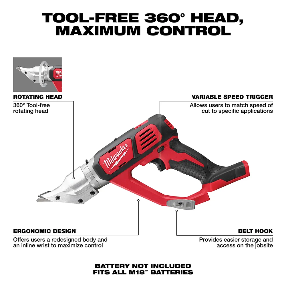 Milwaukee M18 Cordless 18 Gauge Double Cut Shear