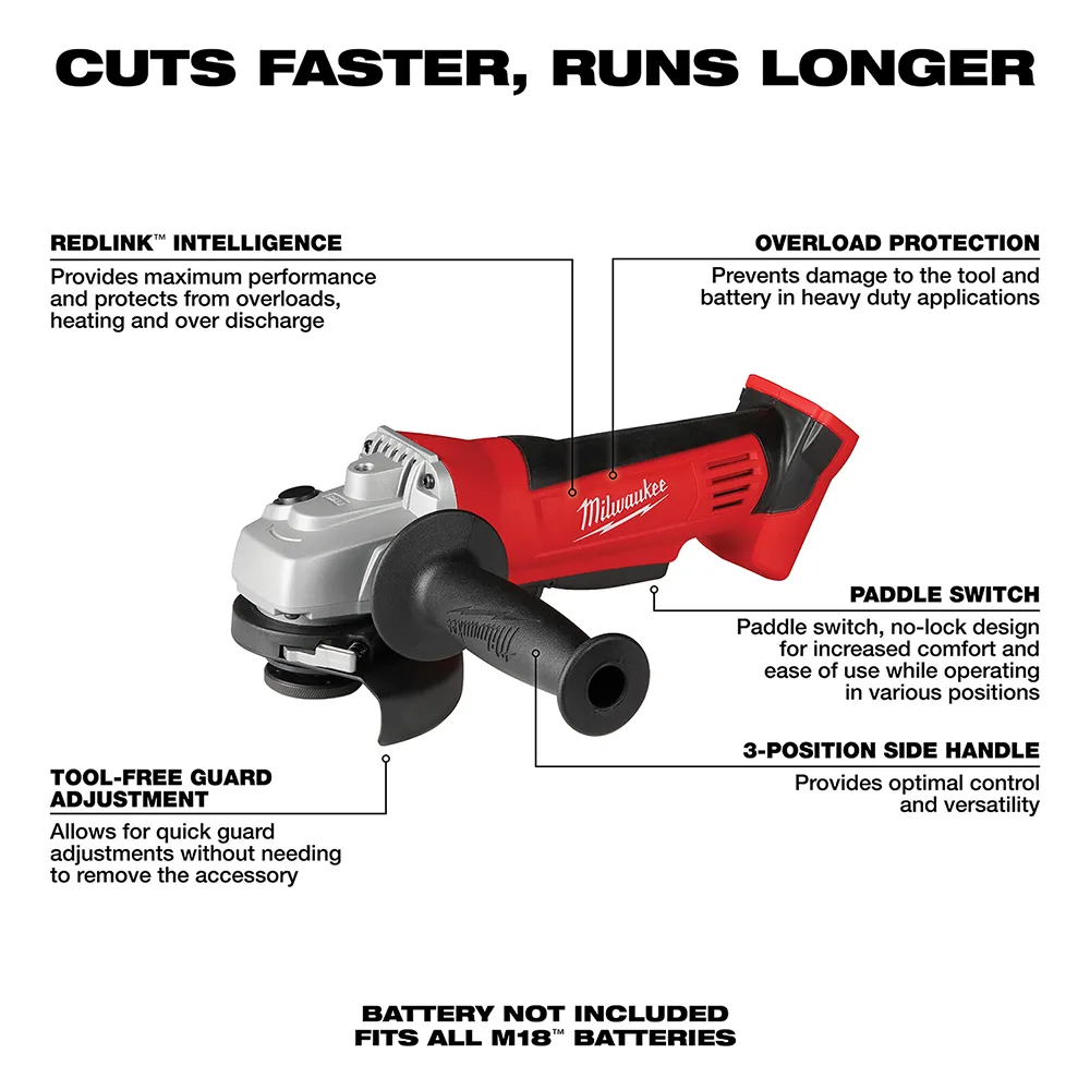 Milwaukee M18 Cordless Lithium-Ion 4-1/2" Cut-Off / Grinder