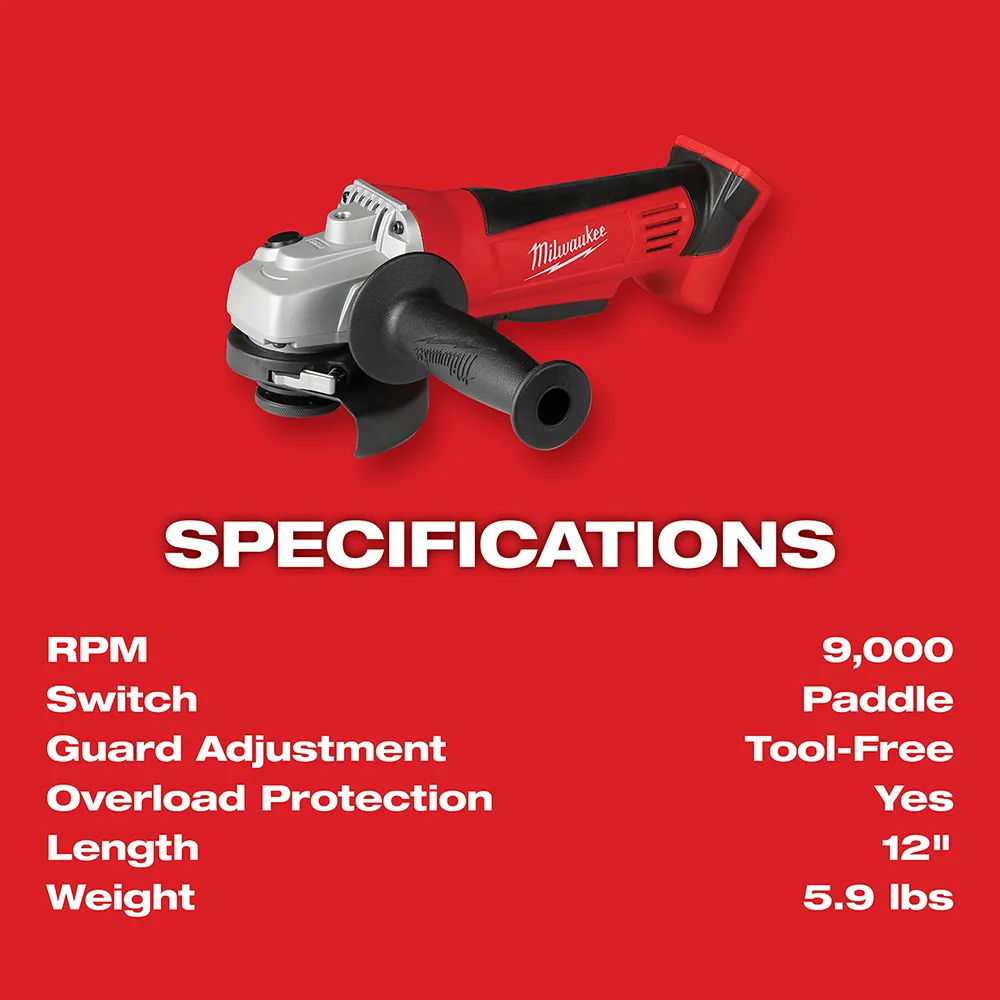 Milwaukee M18 Cordless Lithium-Ion 4-1/2" Cut-Off / Grinder