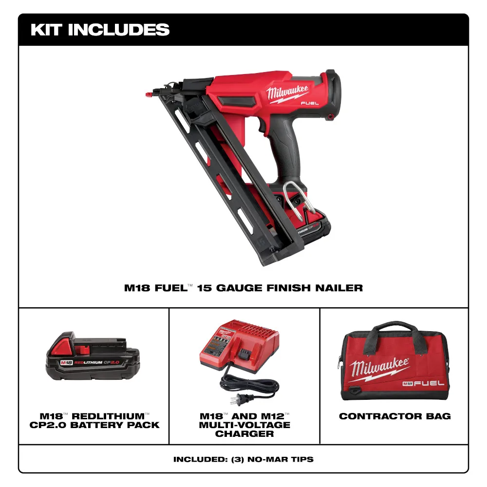 Milwaukee M18 Fuel 15 Gauge Finish Nailer Kit