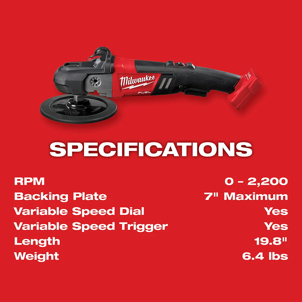 Milwaukee M18 Fuel 19.8" 7-Variable Speed Polisher