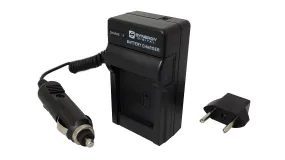 Mini Battery Charger Kit For Canon NB-8L Battery - With fold-in wall plug, car & EU adapters - Replacement For Canon CB-2LA Charger