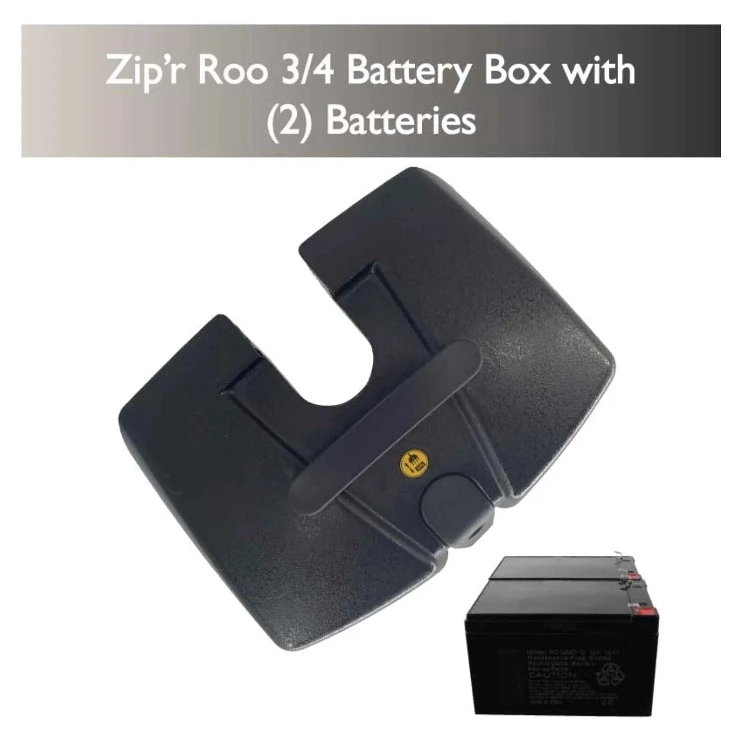 Mobility Scooter Battery Box with (2) Batteries for Zipr Roo-TSA Approved