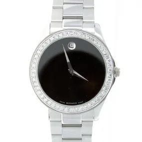 Movado Museum Watch with 2.50ct Diamond Bezel