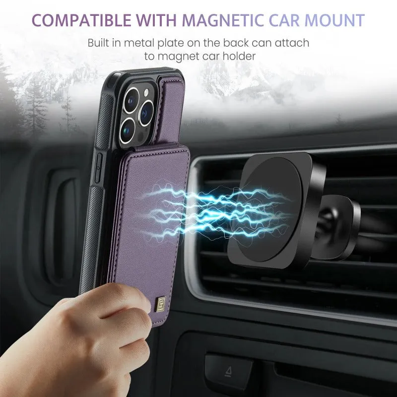 Multi Function Card Flip Magnetic Holder Phone Case For iPhone