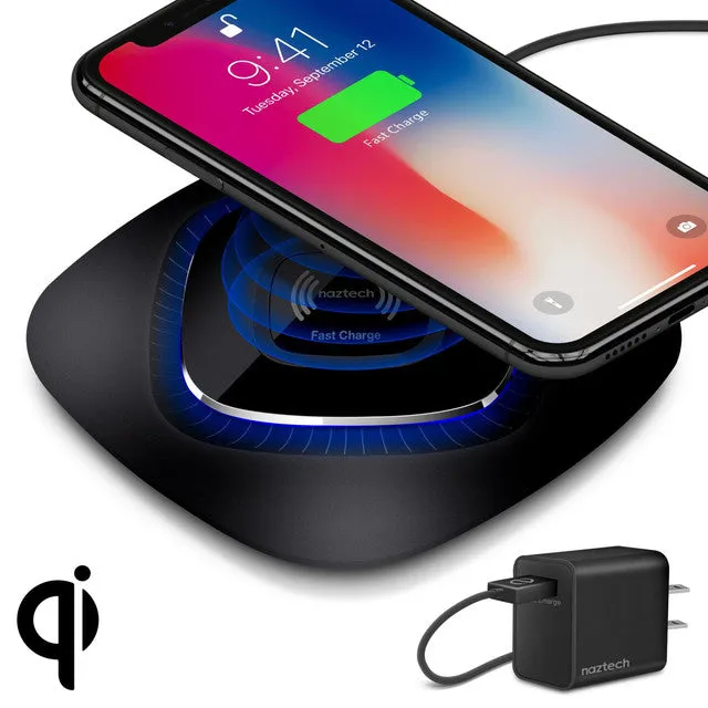 Naztech Power Pad Qi Wireless Fast Charger Black