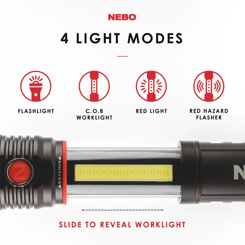 NEBO Slyde Plus 400 lm Storm Gray LED Work Light Flashlight AAA Battery